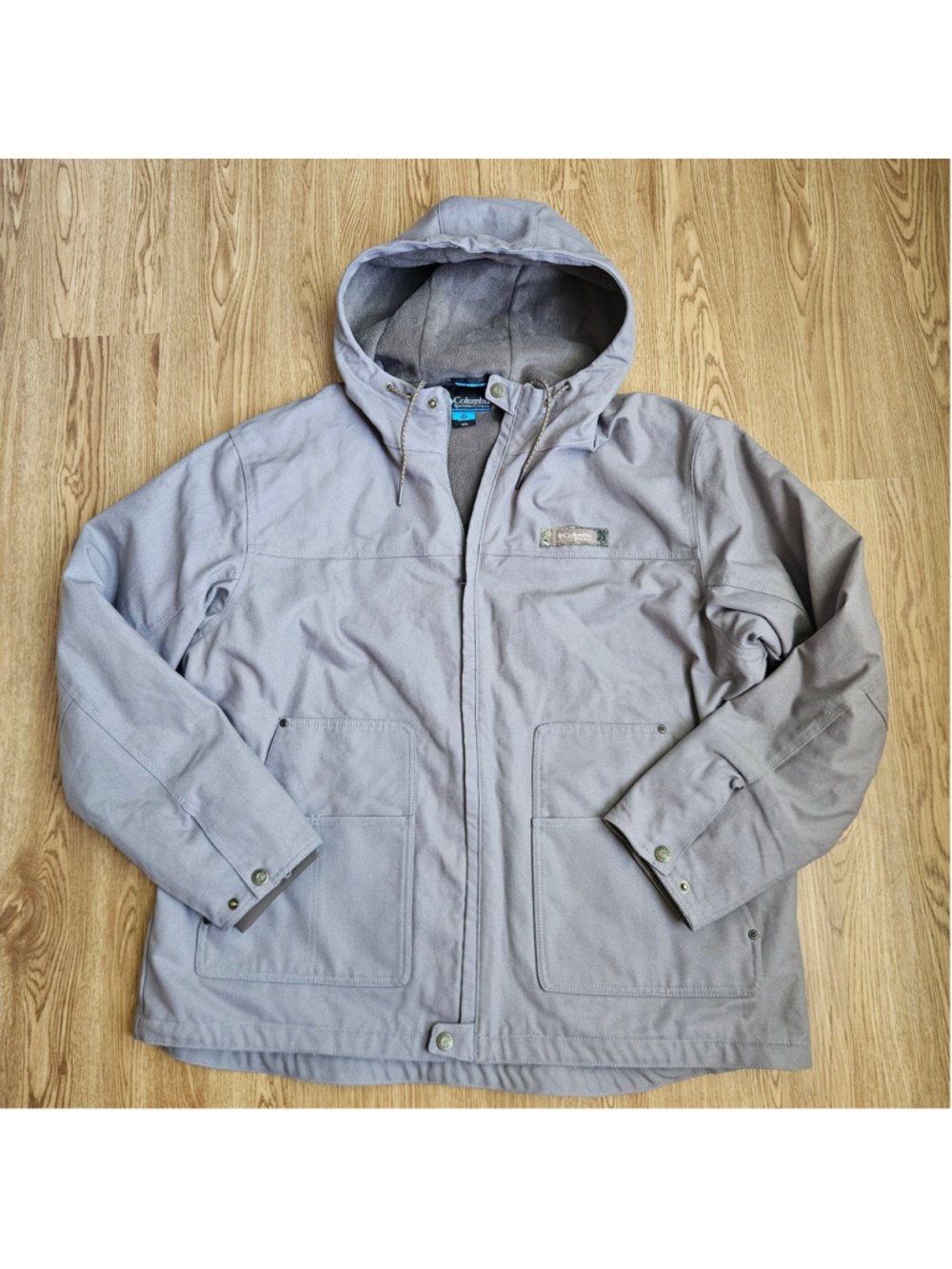 Columbia Roughtail Canvas Work Utility Jacket Fleece Lined Mens XXL Gray